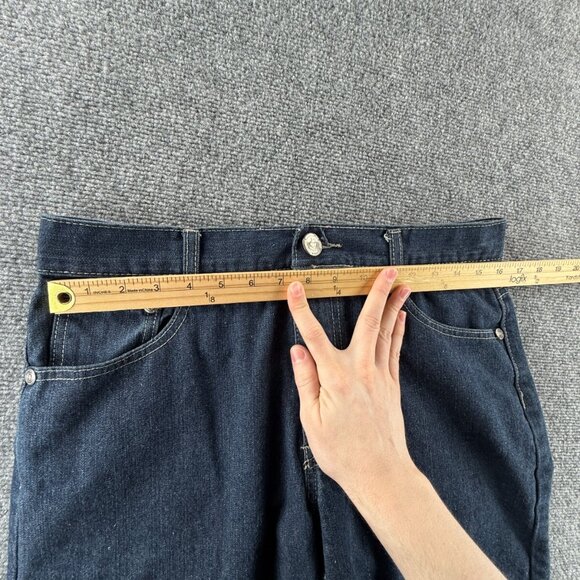 VTG Mecca Jean Shorts Jorts Denim Urban Dark Wash Cotton Y2K Adult ACTL 32X13 - Picture 13 of 16